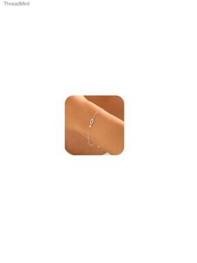 925 Sterling Silver Dainty Paperclip Bracelet 14K Gold Plated Cubic Zirconia